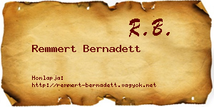 Remmert Bernadett névjegykártya